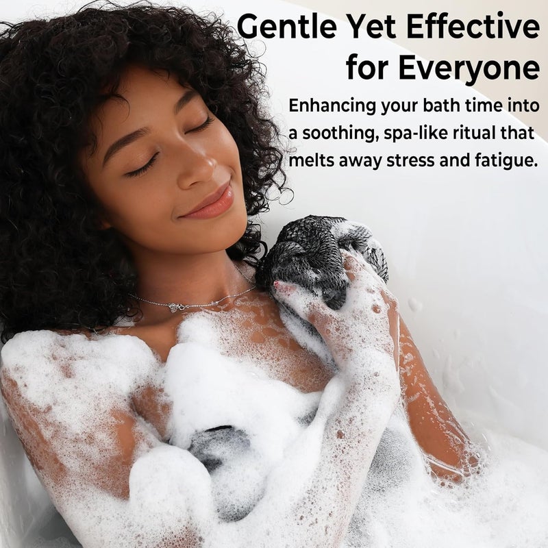 RelaxScene African Exfoliating Net Sponge for Men - Bath Sponge Back Scrub for Shower - Authentic African Net with Knots - Body Wash Scrubber Cloth with Handle - Skin Exfoliator Bathing Loofah for Men - Image 4
